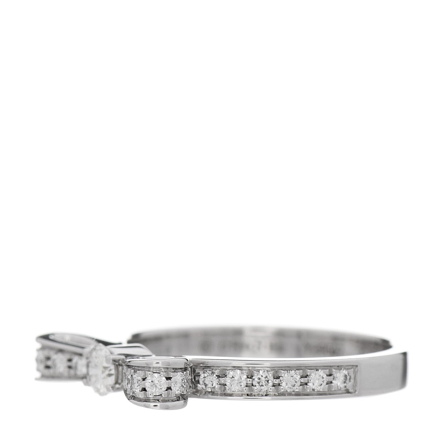 Chanel 18K White Gold Diamond Ruban Ring 48 4.5 2 of 6