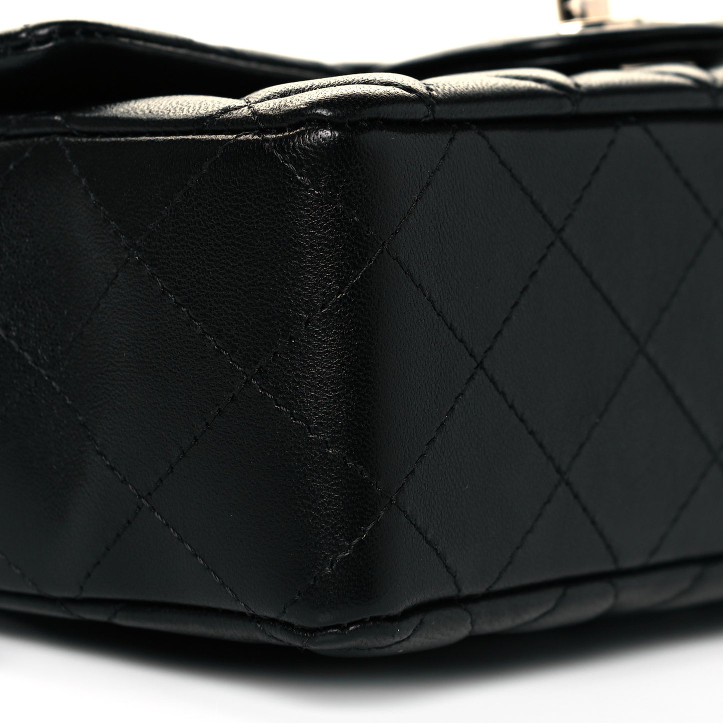 Lambskin Quilted Mini Rectangular Flap Black