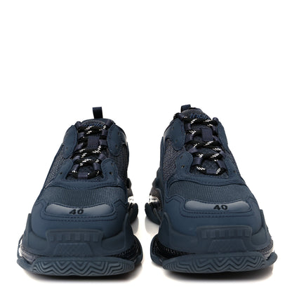 Balenciaga Fabric Mesh Clear Sole Fluo Mens Triple S Sneakers 40 Ombre Blue 3 of 10