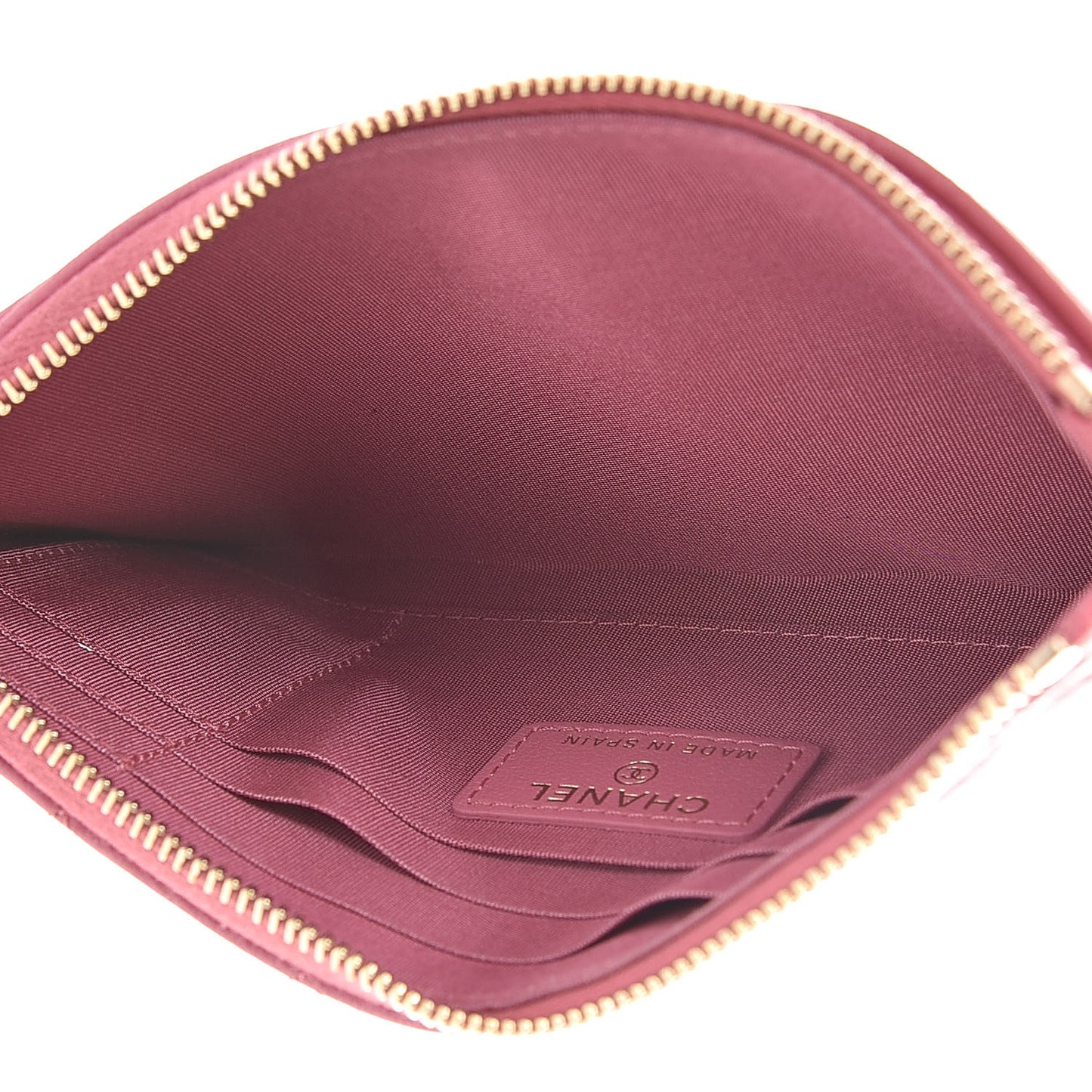 Sheepskin Quilted Mademoiselle Vintage Zip Pouch Pink