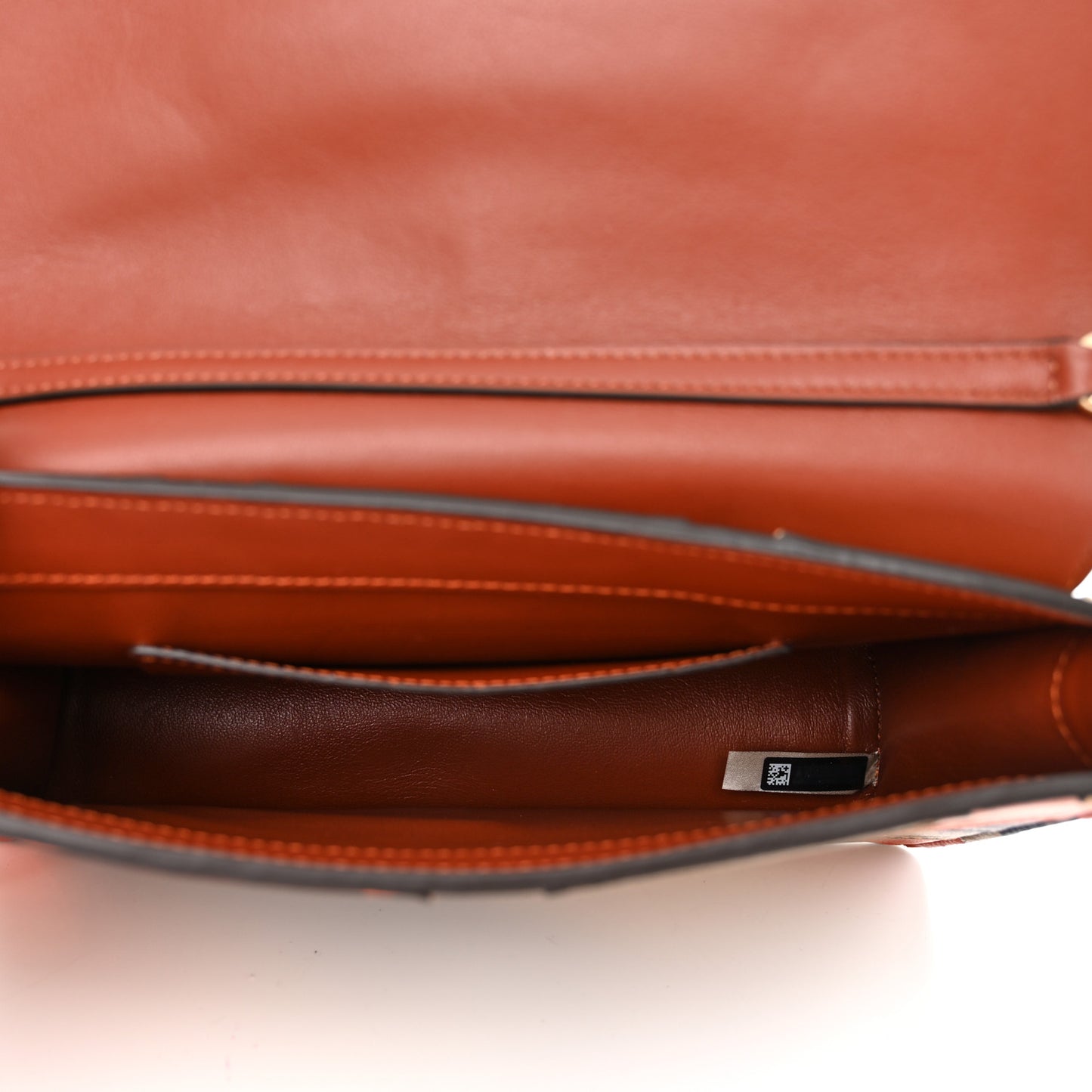 Calfskin Patchwork Alphabet Clutch On Chain Sepia Brown