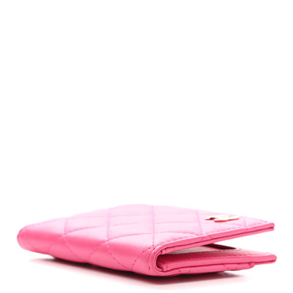 Chanel Lambskin Quilted Card Holder Wallet Fuchsia 4 of 8