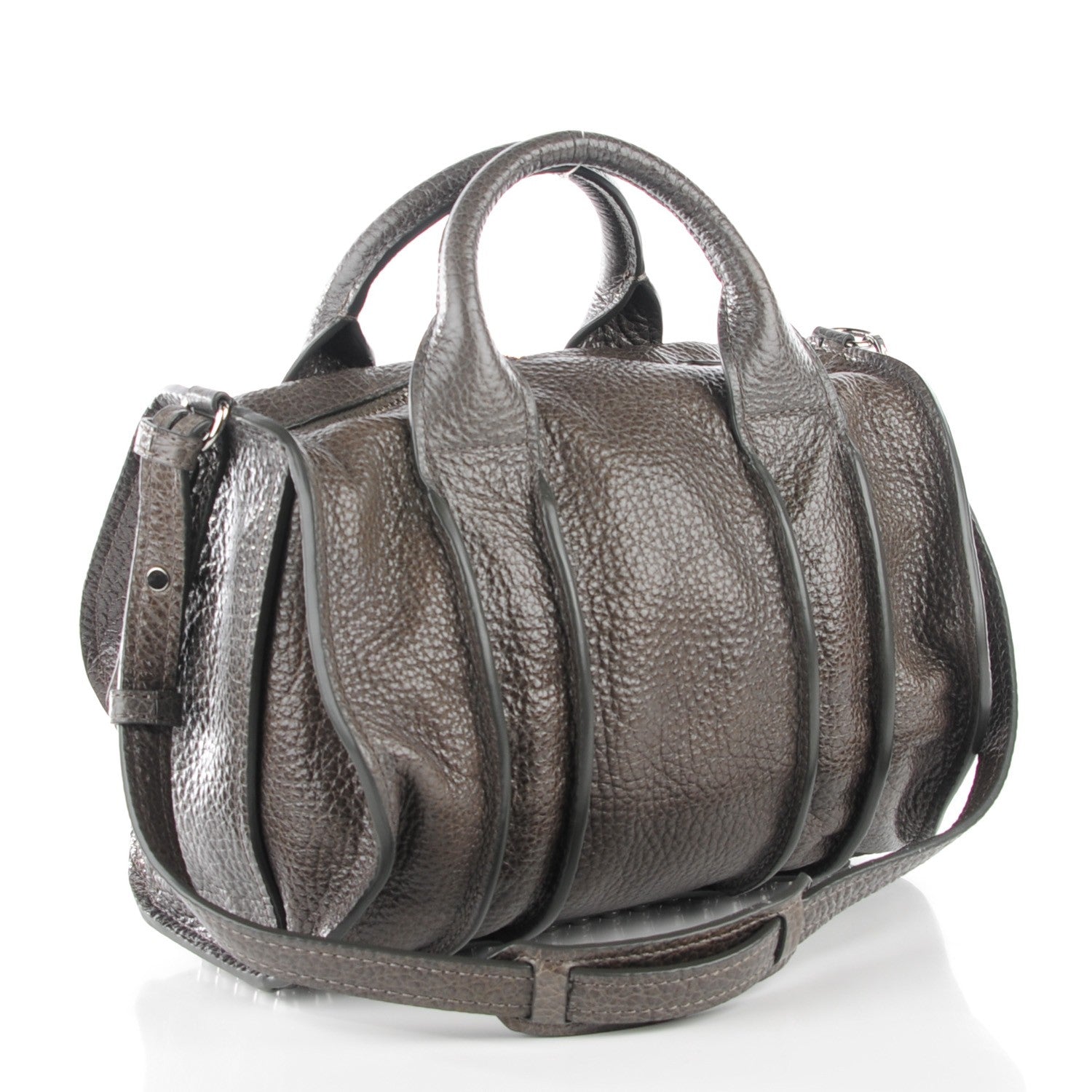 Alexander Wang Pebbled Lambskin Inside Out Rocco Gunpowder 3 of 10