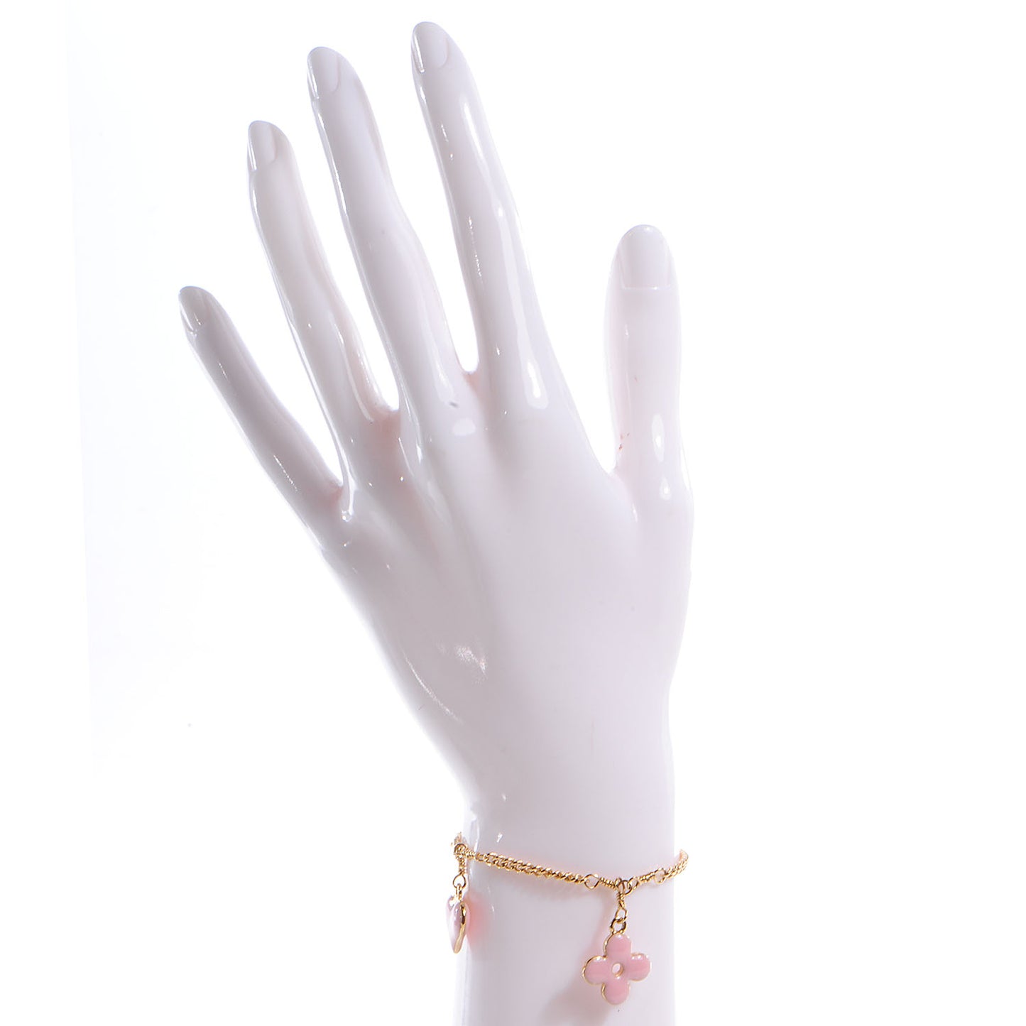 Sweet Monogram Charm Bracelet Gold Pink