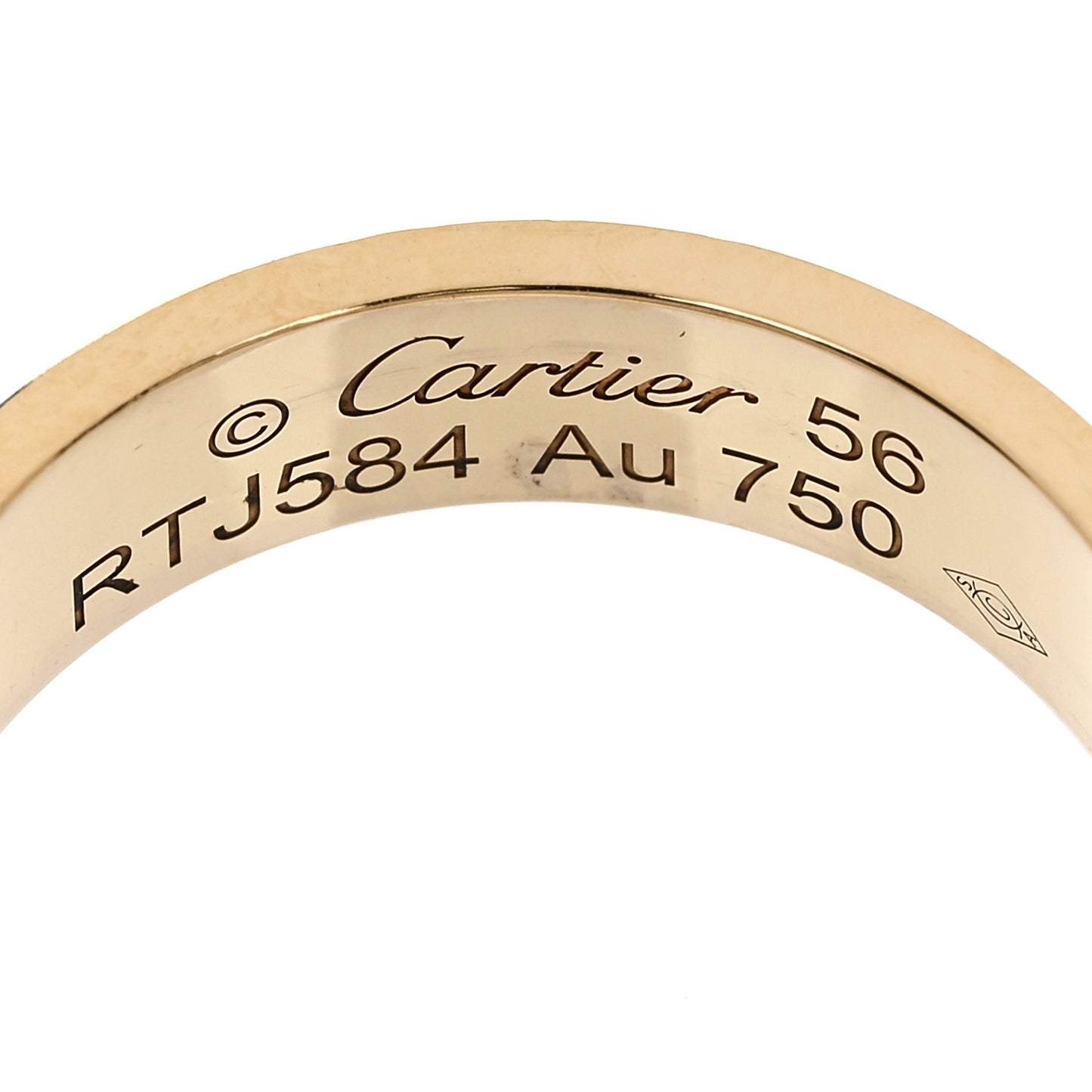 18K Yellow Gold 5.5mm LOVE Ring 56 7.5