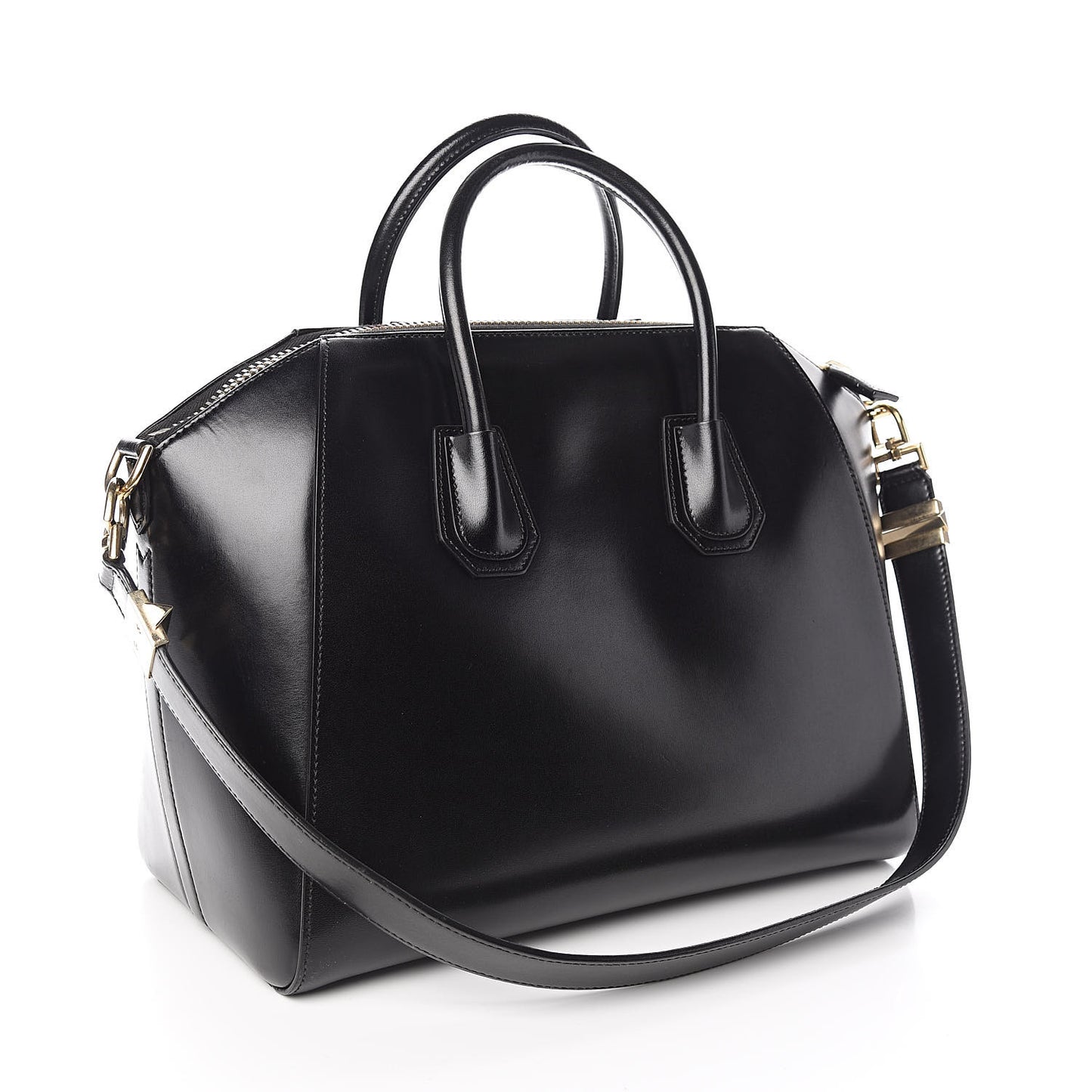 Shiny Lord Calfskin Medium Antigona Black