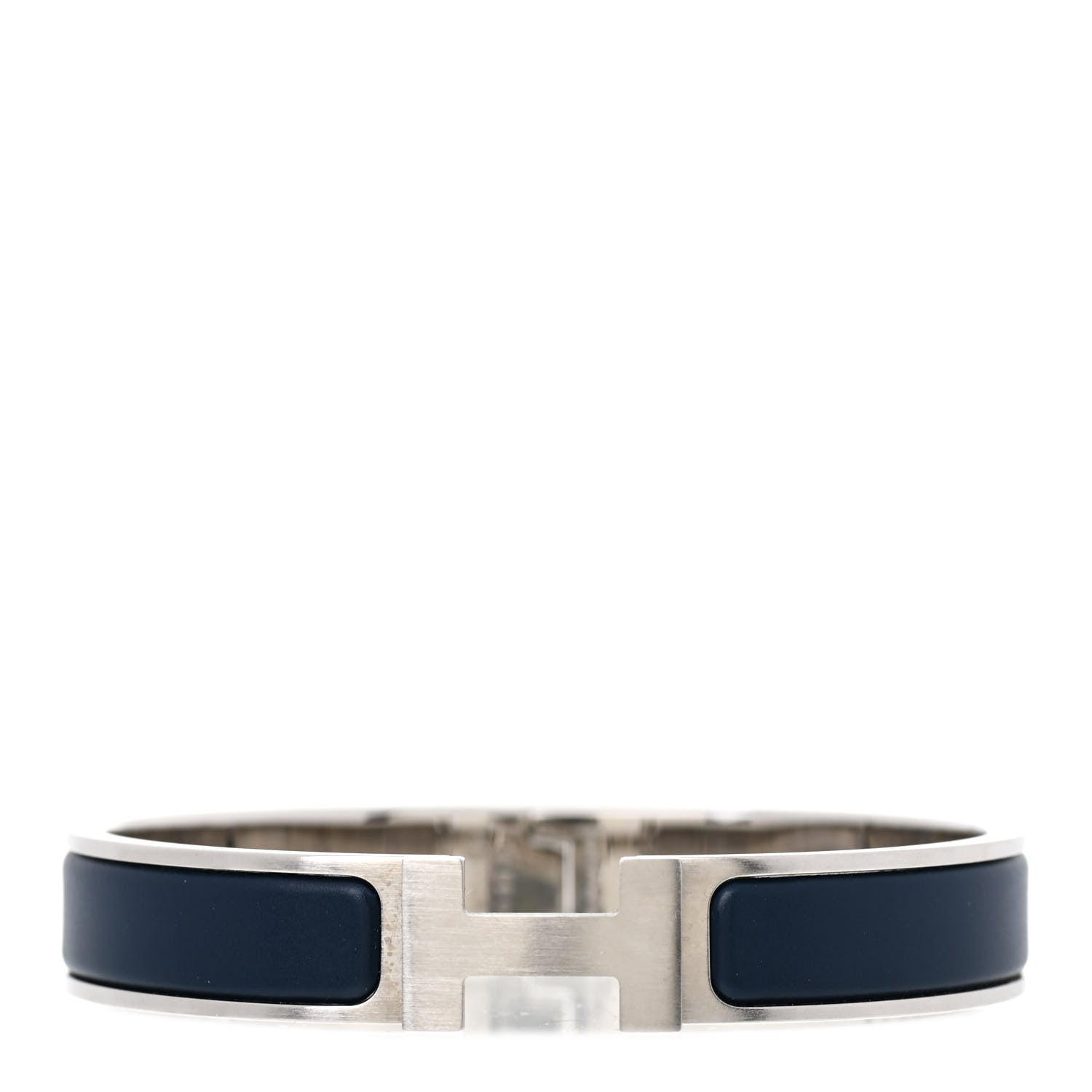 Hermes Matte Enamel Narrow Clic Clac HH Bracelet GM Bleu Nuit 1 of 6