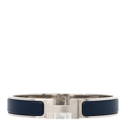 Hermes Matte Enamel Narrow Clic Clac HH Bracelet GM Bleu Nuit 1 of 6