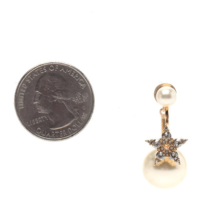 Christian Dior Pearl Crystal My ABCDior Tribales Etoile Earring Gold 2 of 4