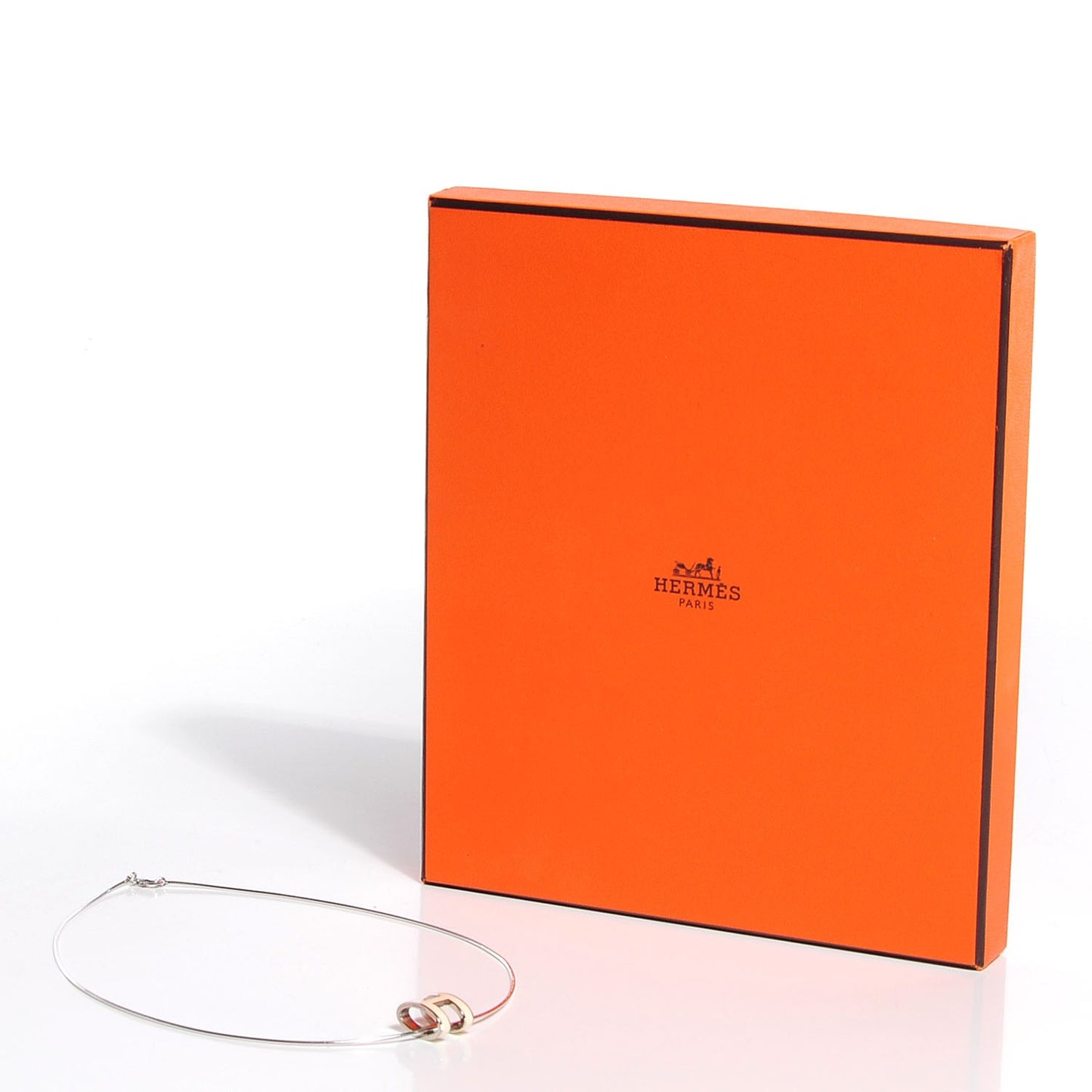 Silver Lacquered Pop H Pendant Necklace Ecru