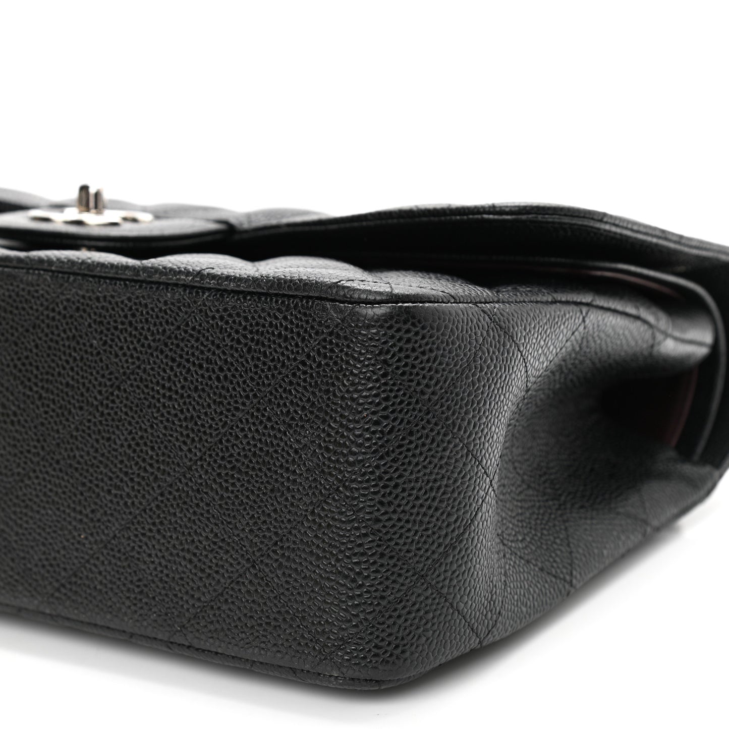 Caviar Quilted Jumbo Double Flap Black