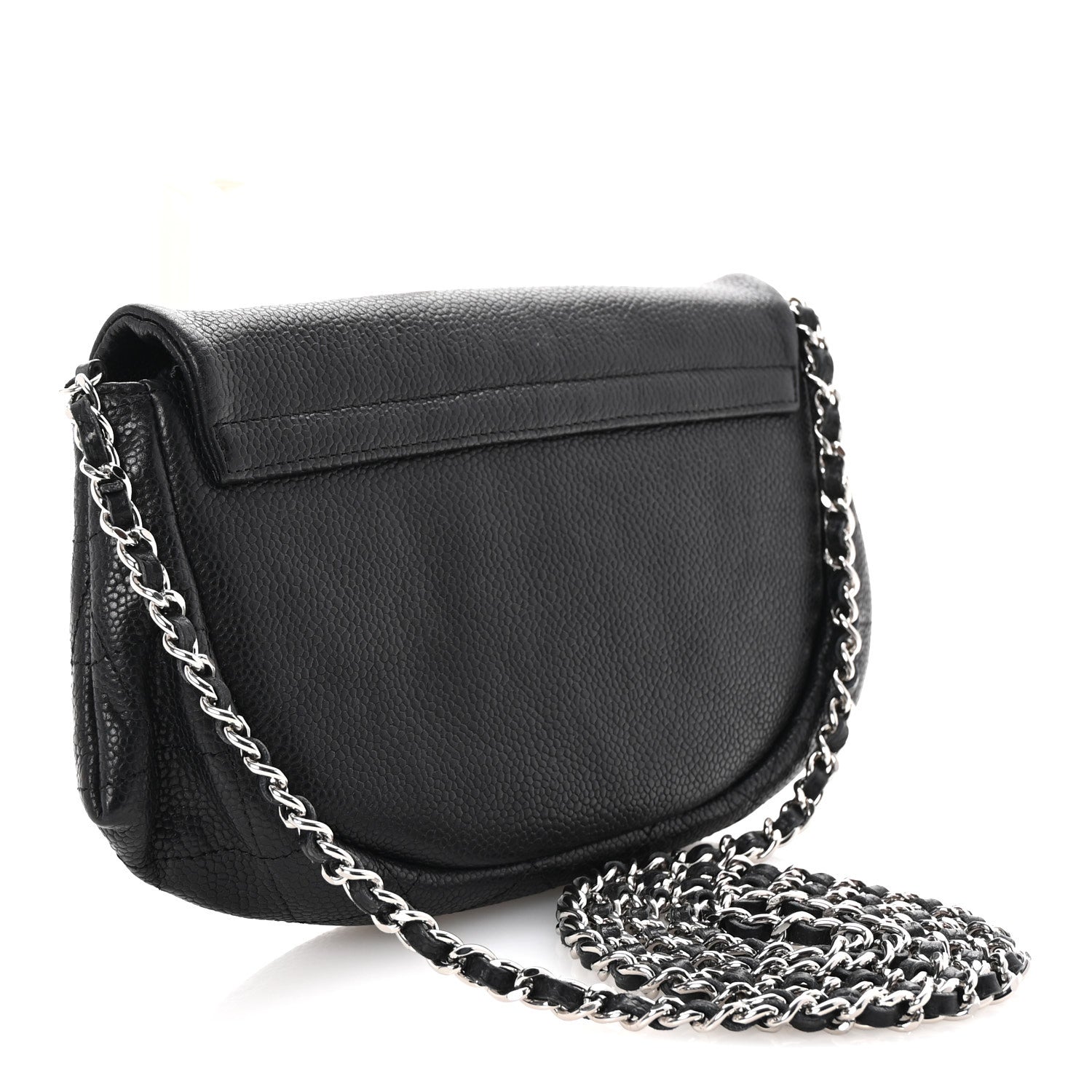 Chanel Caviar Half Moon Wallet On Chain WOC Black 3 of 11