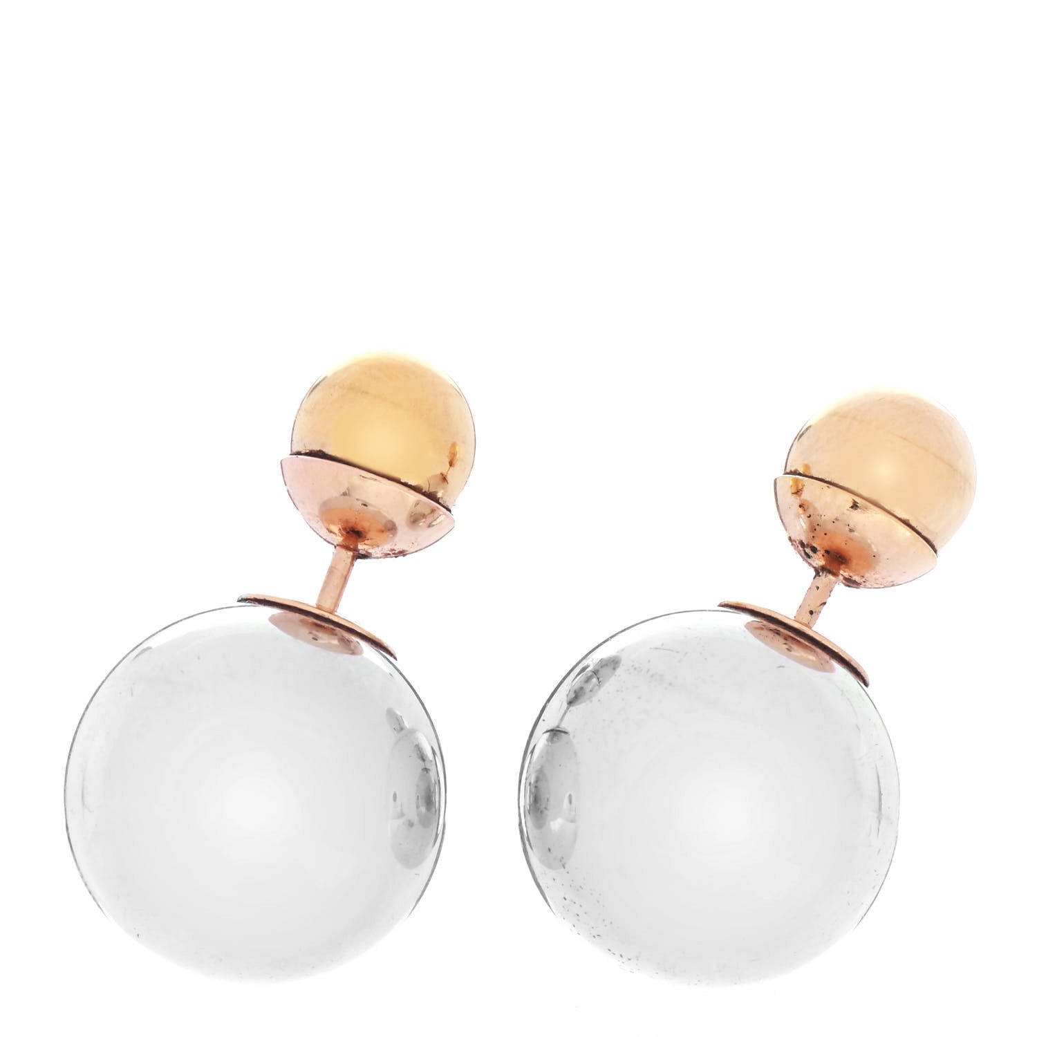 Christian Dior Mise En Dior Tribal Earrings Gold Silver 1 of 4