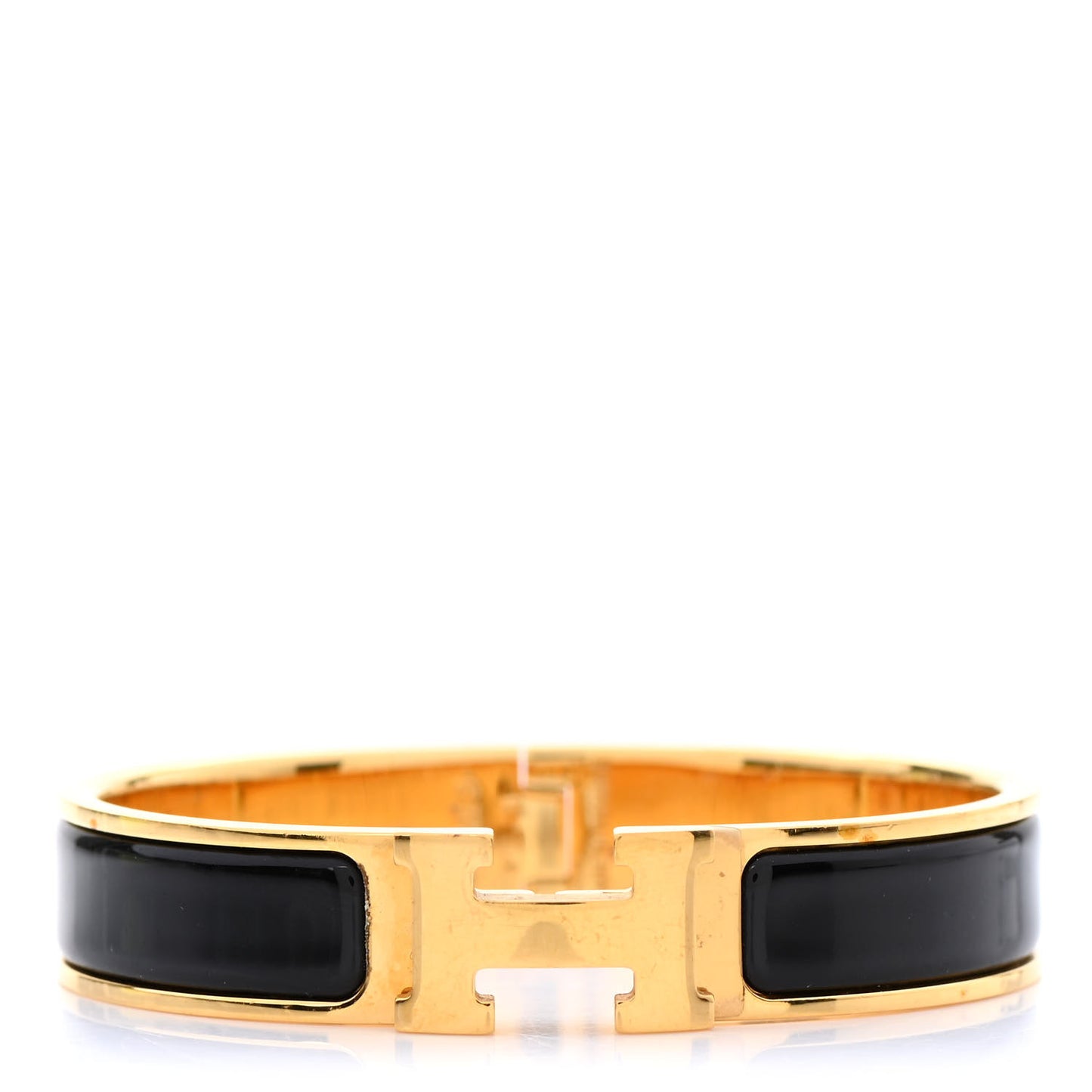 Enamel Narrow Clic Clac H Bracelet PM Black