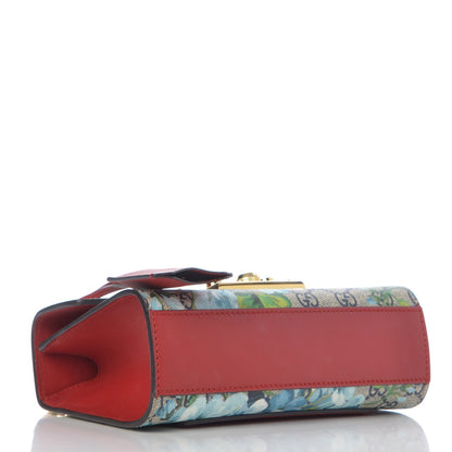 Gucci GG Supreme Monogram Blooms Small Padlock Shoulder Bag Beige Blue Navy Hibiscus Red 4 of 8