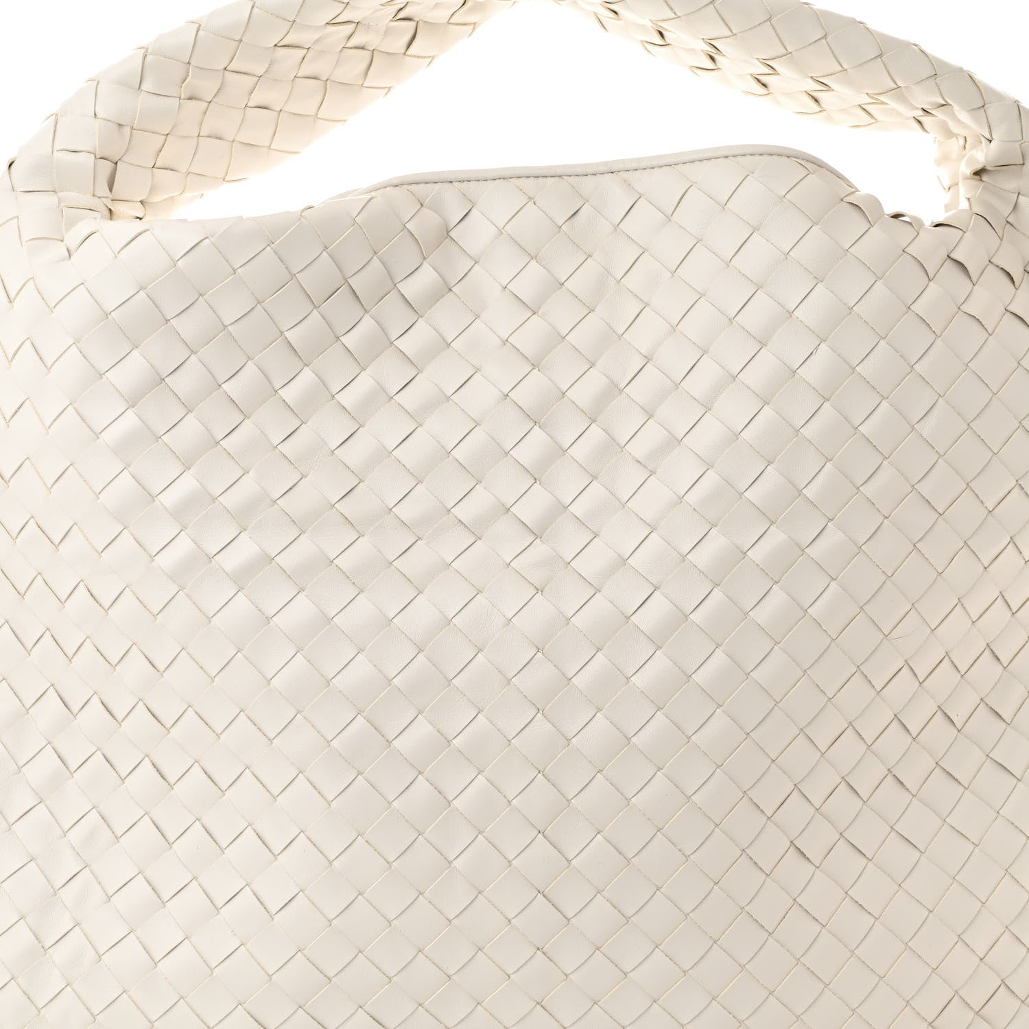 Bottega Veneta Calfskin Intrecciato Large Hop White 8 of 10