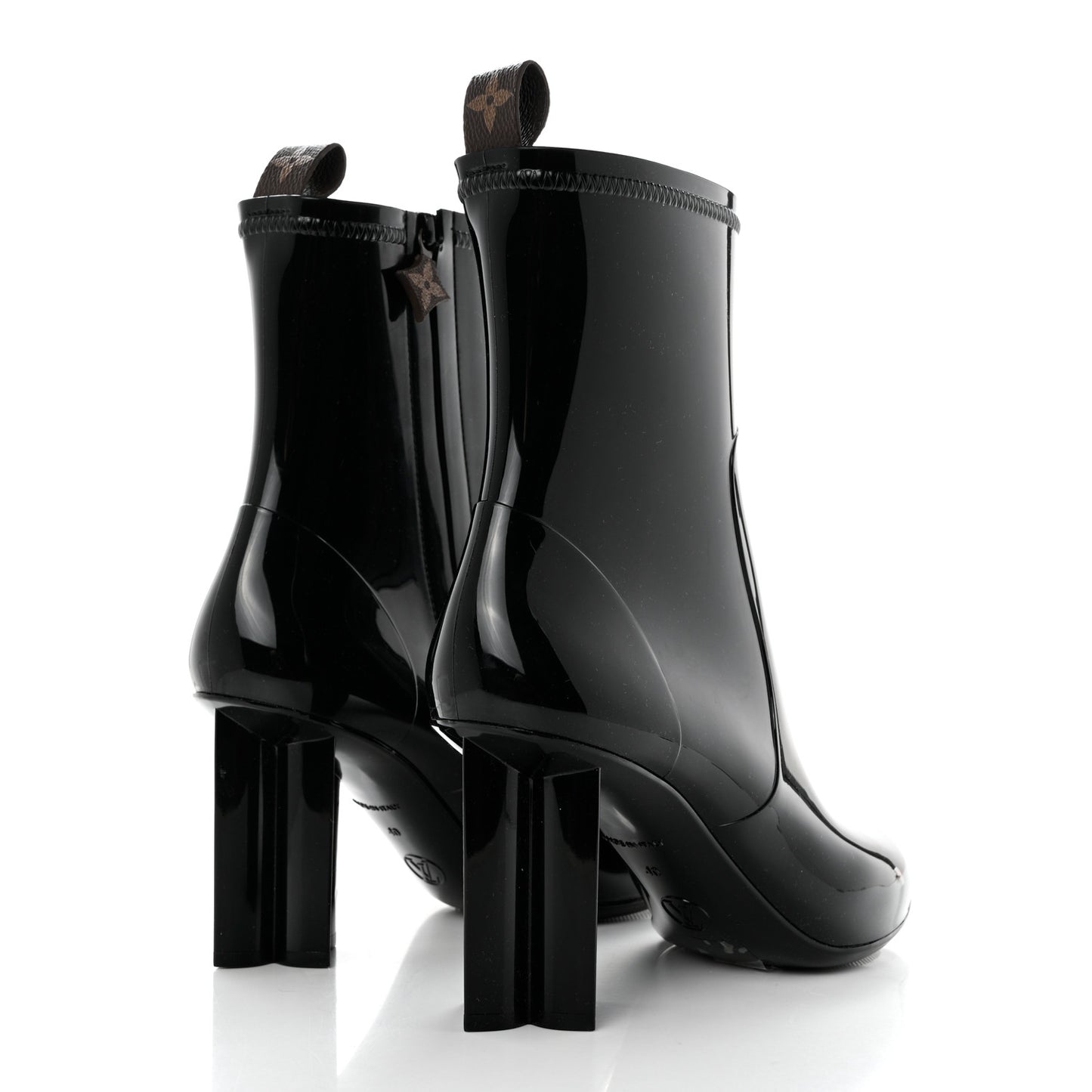 Patent Silhouette Ankle Boots 40 Black