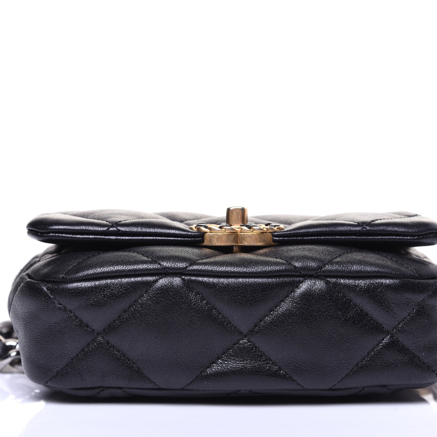 Lambskin Quilted 19 Waist Bag Black