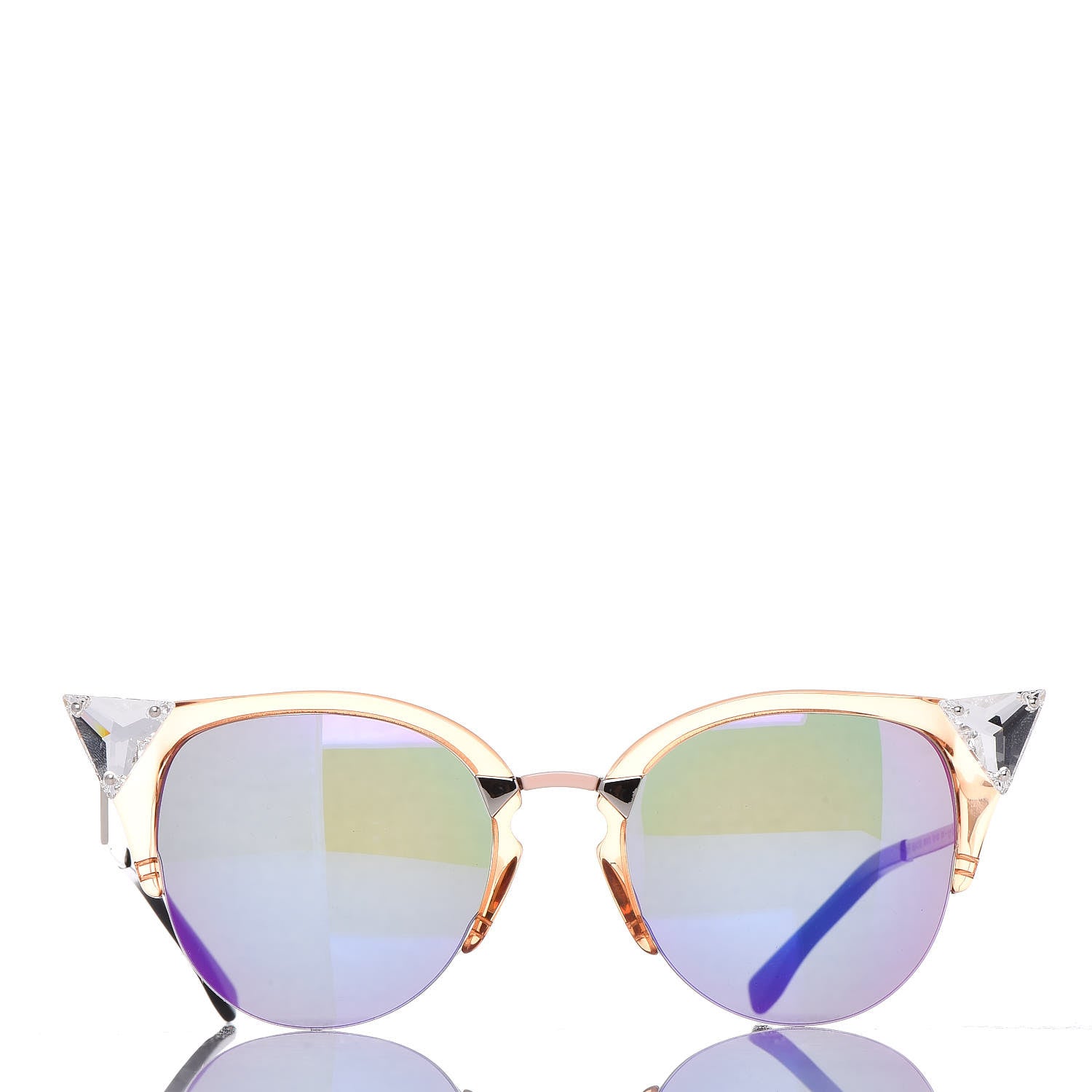 Fendi Iridia Cat Eye Sunglasses FF 0041/S Translucent Peach 2 of 8
