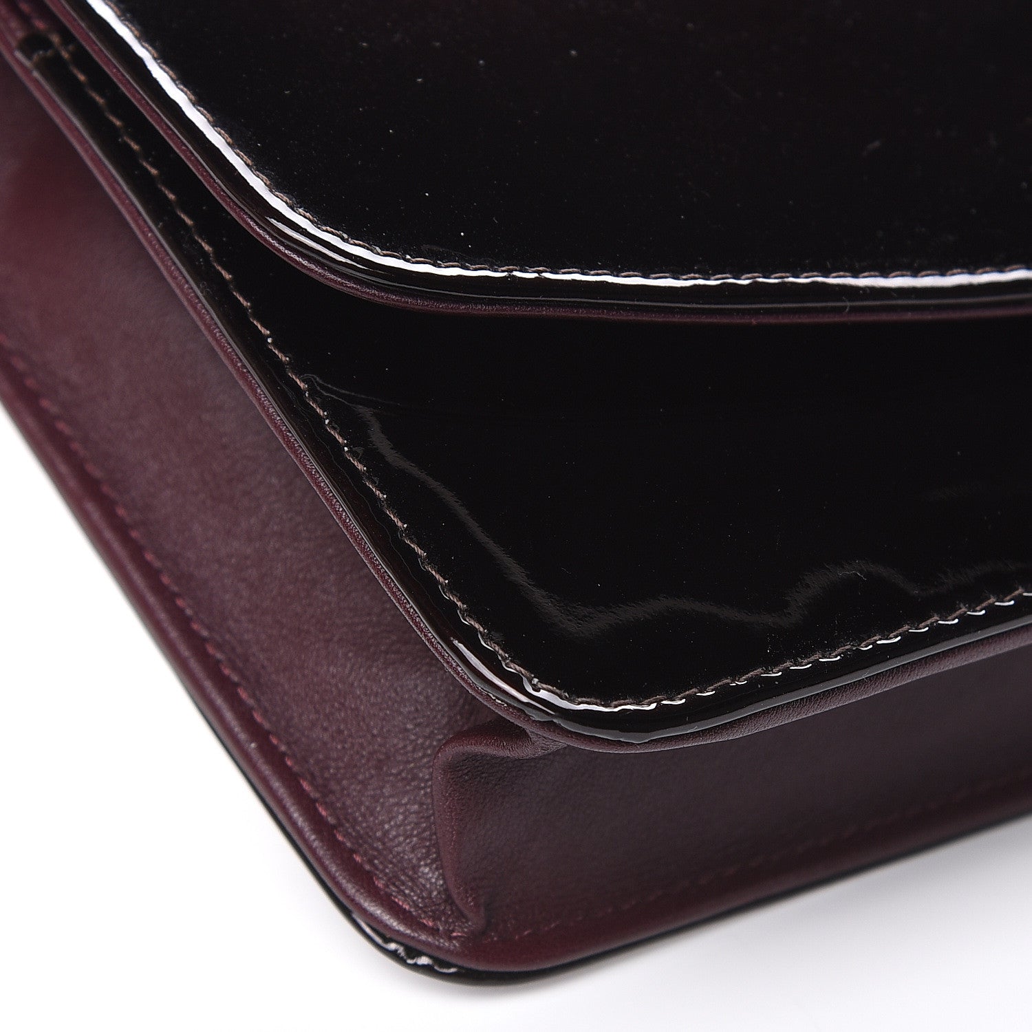 Chanel Patent Coco Cabas Wallet On Chain WOC Burgundy 9 of 11