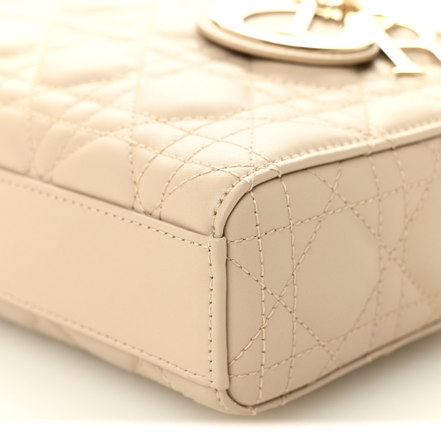 Christian Dior Lambskin Cannage Medium Lady D-Joy Sand 10 of 10