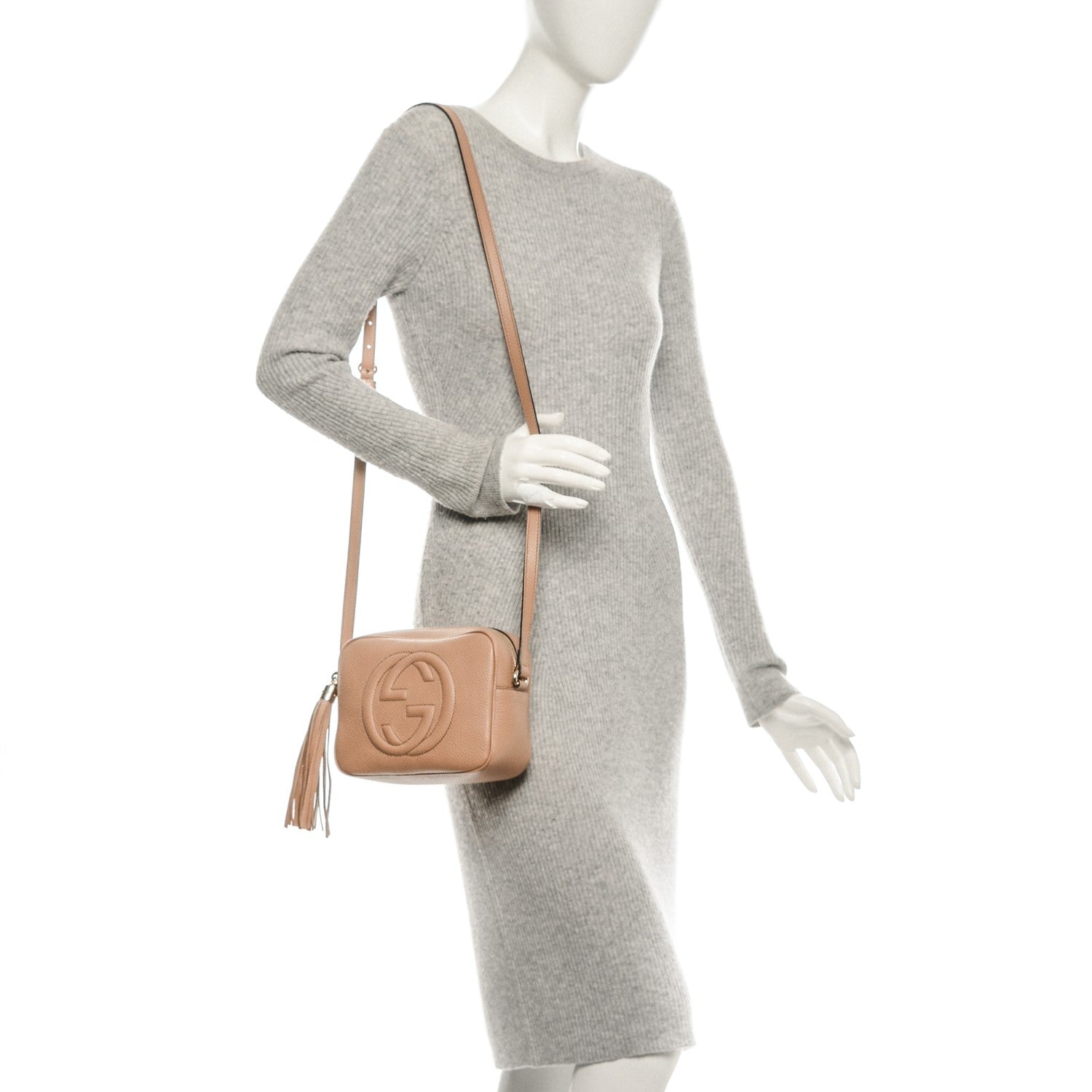 Gucci Pebbled Calfskin Small Soho Disco Bag Rose Beige 2 of 7