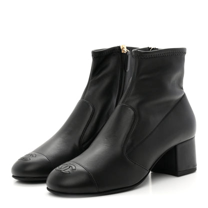 Chanel Lambskin Ankle Boots 38 Black 4 of 10
