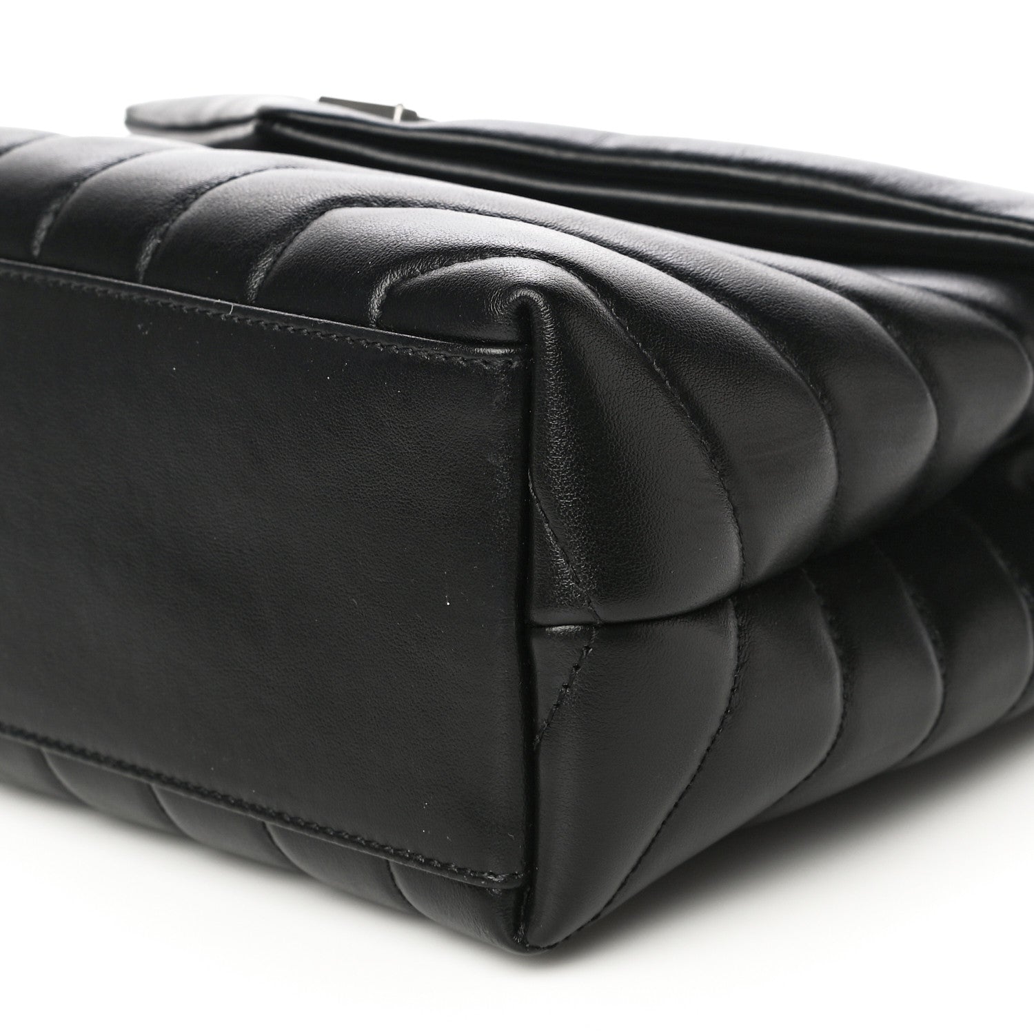 Saint Laurent Calfskin Y Quilted Monogram Small Loulou Chain Satchel Black 9 of 13