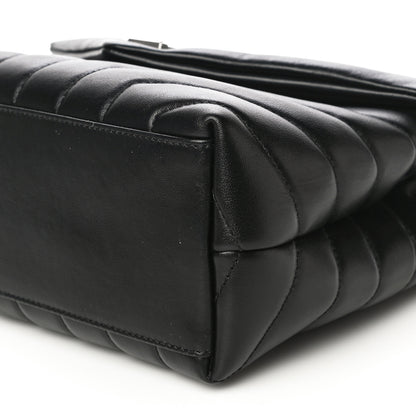 Saint Laurent Calfskin Y Quilted Monogram Small Loulou Chain Satchel Black 9 of 13