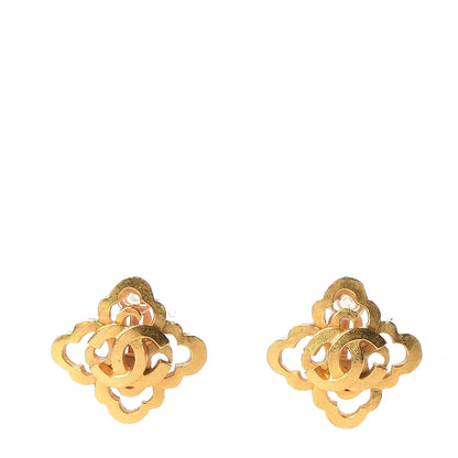 Chanel CC Cross Clip On Earrings Gold 1 of 4