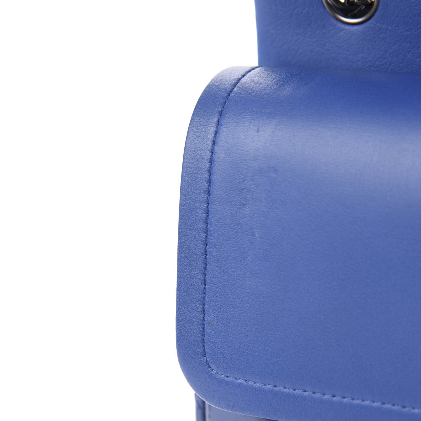 Patent Quilted Jumbo Double Flap Blue