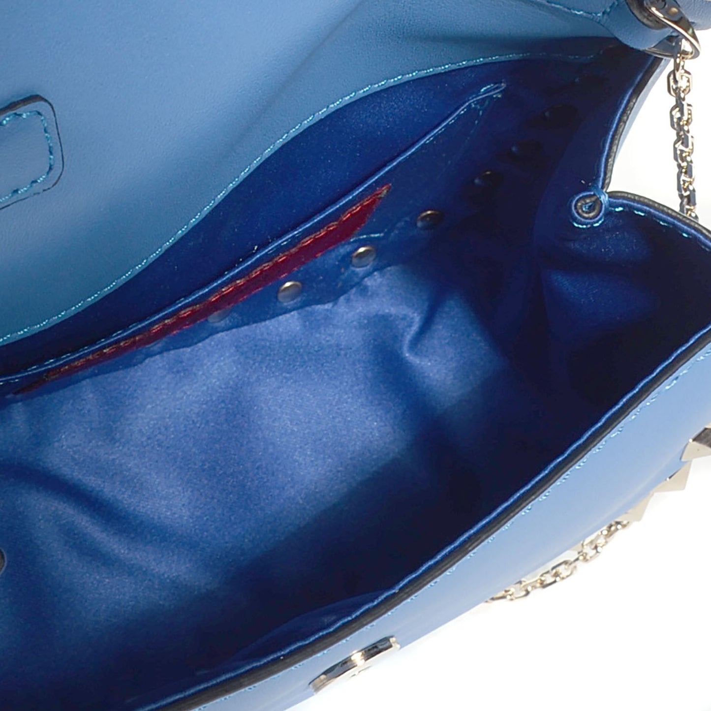 Vitello Mini Rockstud Crossbody Saddle Bag Light Sapphire