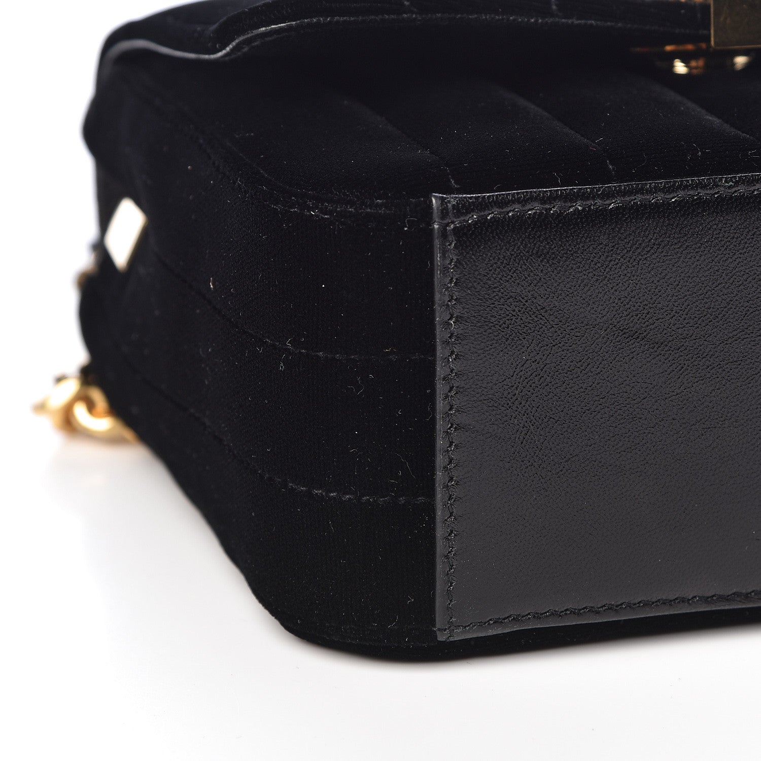 Saint Laurent Velvet Matelasse Small Vicky Chain Bag Black 9 of 12