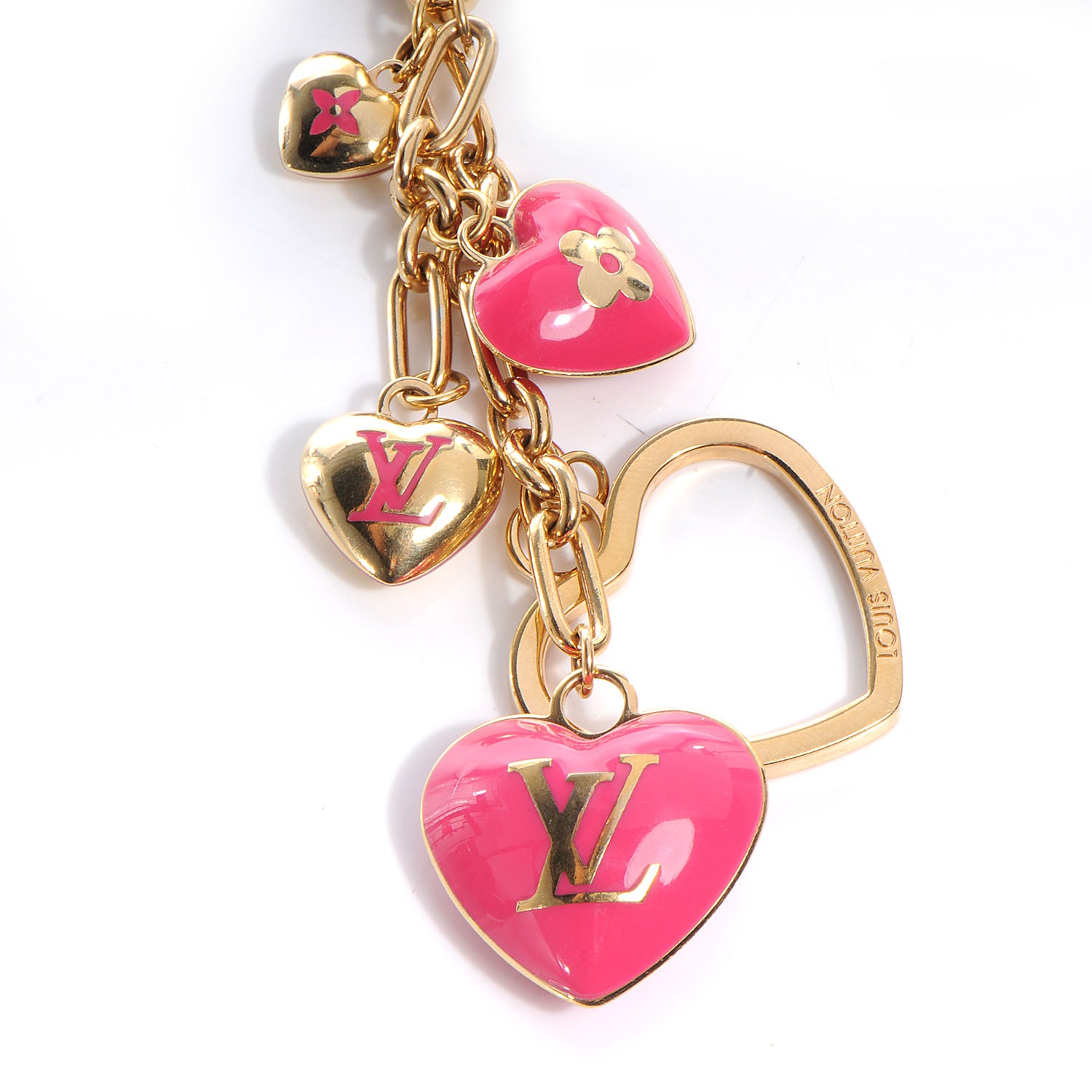 Louis Vuitton Coeurs Heart Bag Charm Key Holder Pink 3 of 4