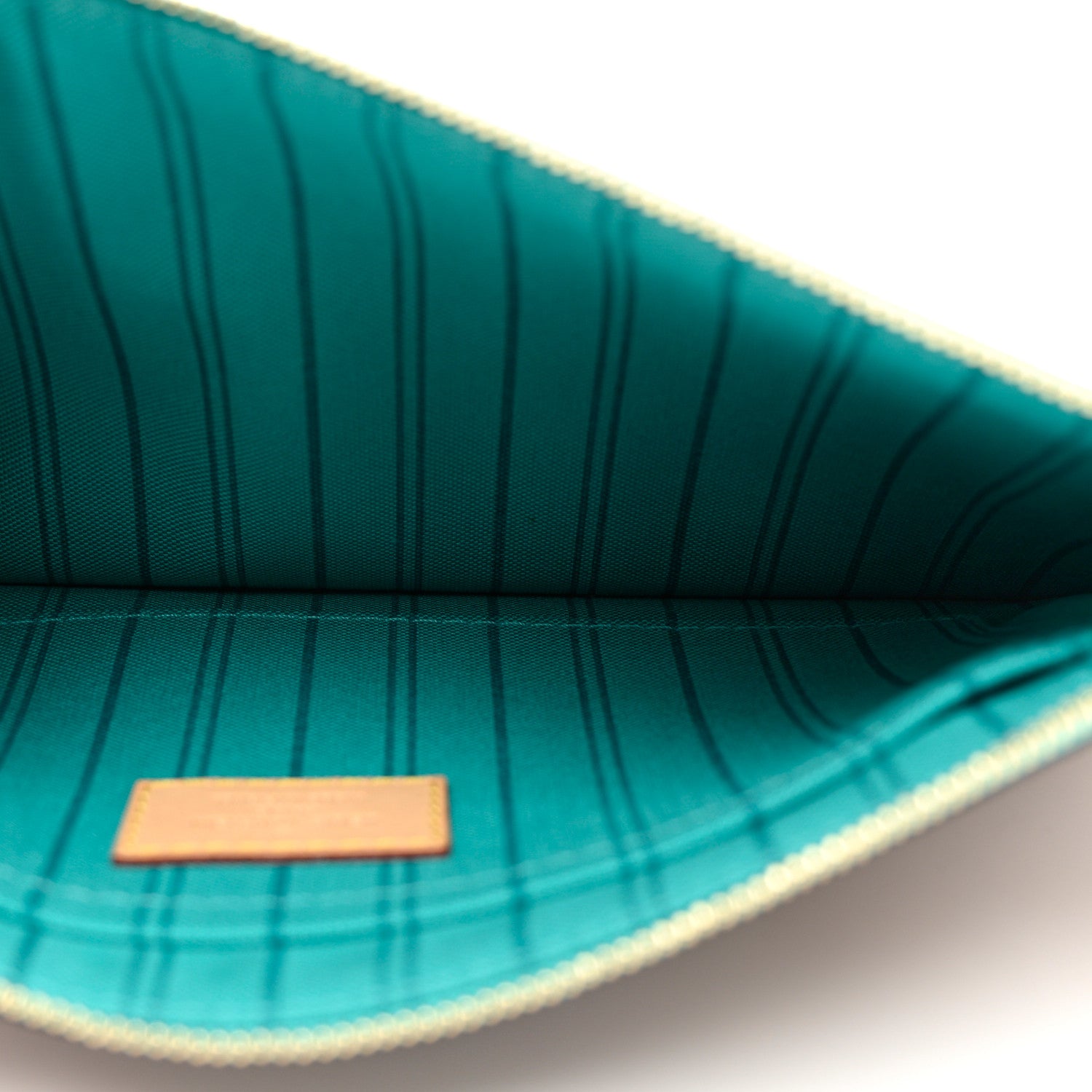 Louis Vuitton Monogram Neverfull MM GM Pochette Turquoise 6 of 7