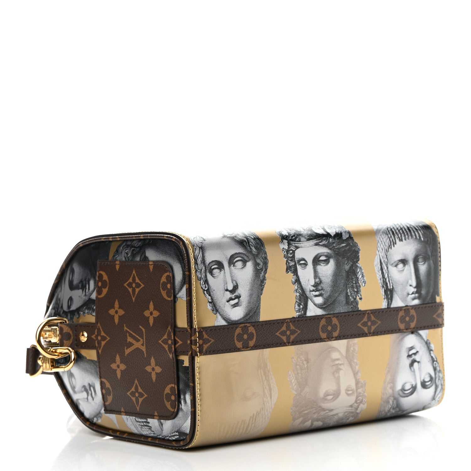 Louis Vuitton X FORNASETTI Calfskin Fornasetti Speedy Bandouliere 25 Gold 4 of 11