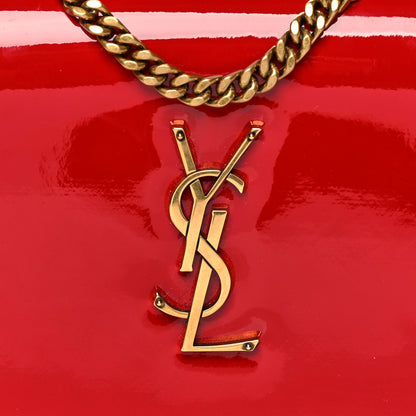Saint Laurent Patent Calfskin Monogram Kate Wallet On Chain Rouge Eros 7 of 8