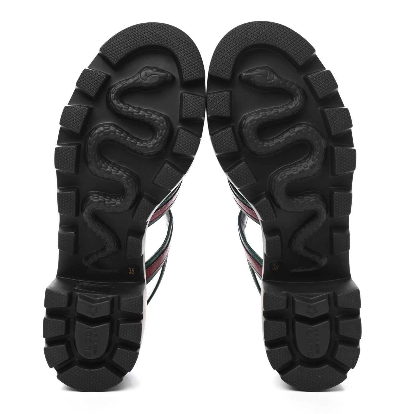 Nappa Platform Lug Sole Sandals 38 Black
