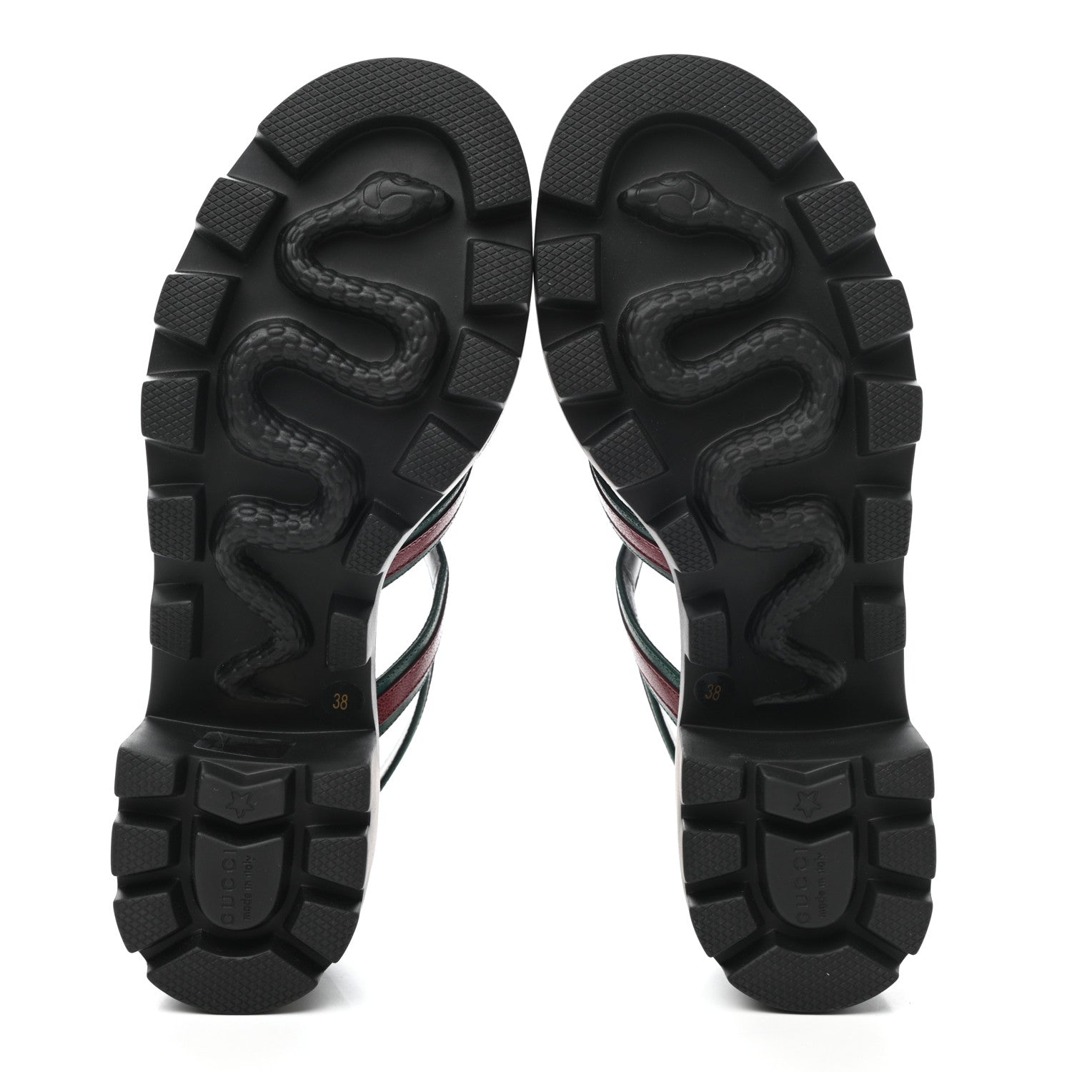 Gucci Nappa Platform Lug Sole Sandals 38 Black 6 of 9