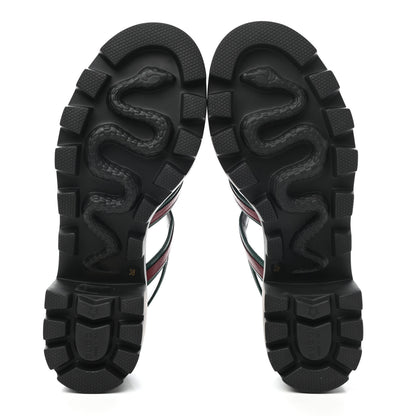 Gucci Nappa Platform Lug Sole Sandals 38 Black 6 of 9