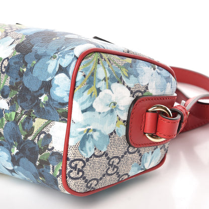 Gucci GG Supreme Monogram Blooms Mini Boston Navy Blue Hibiscus 9 of 10