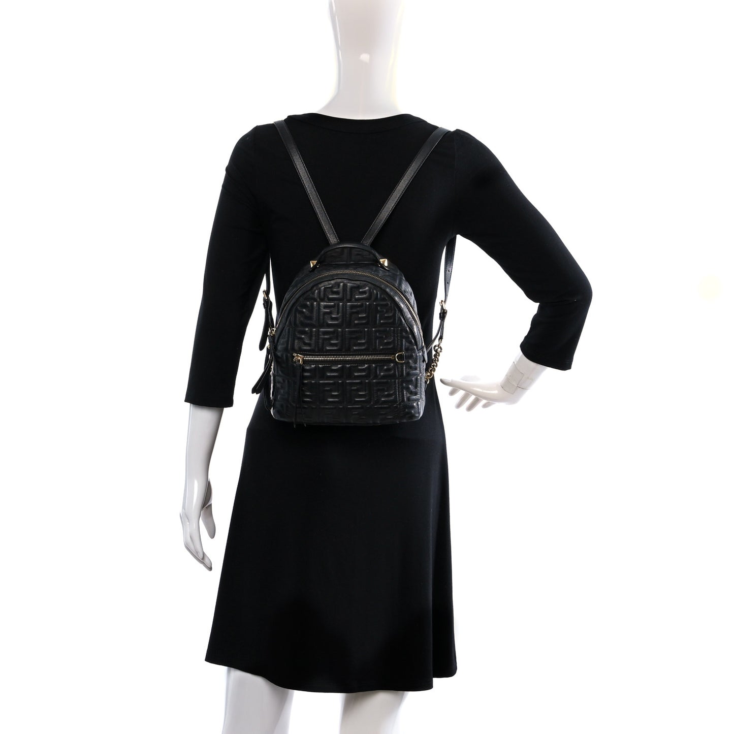 Nappa FF 1974 Embossed Mini Backpack Black