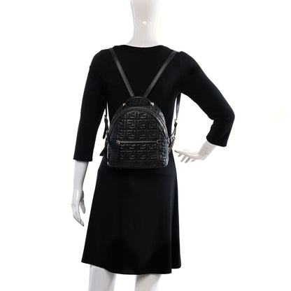 Fendi Nappa FF 1974 Embossed Mini Backpack Black 3 of 14