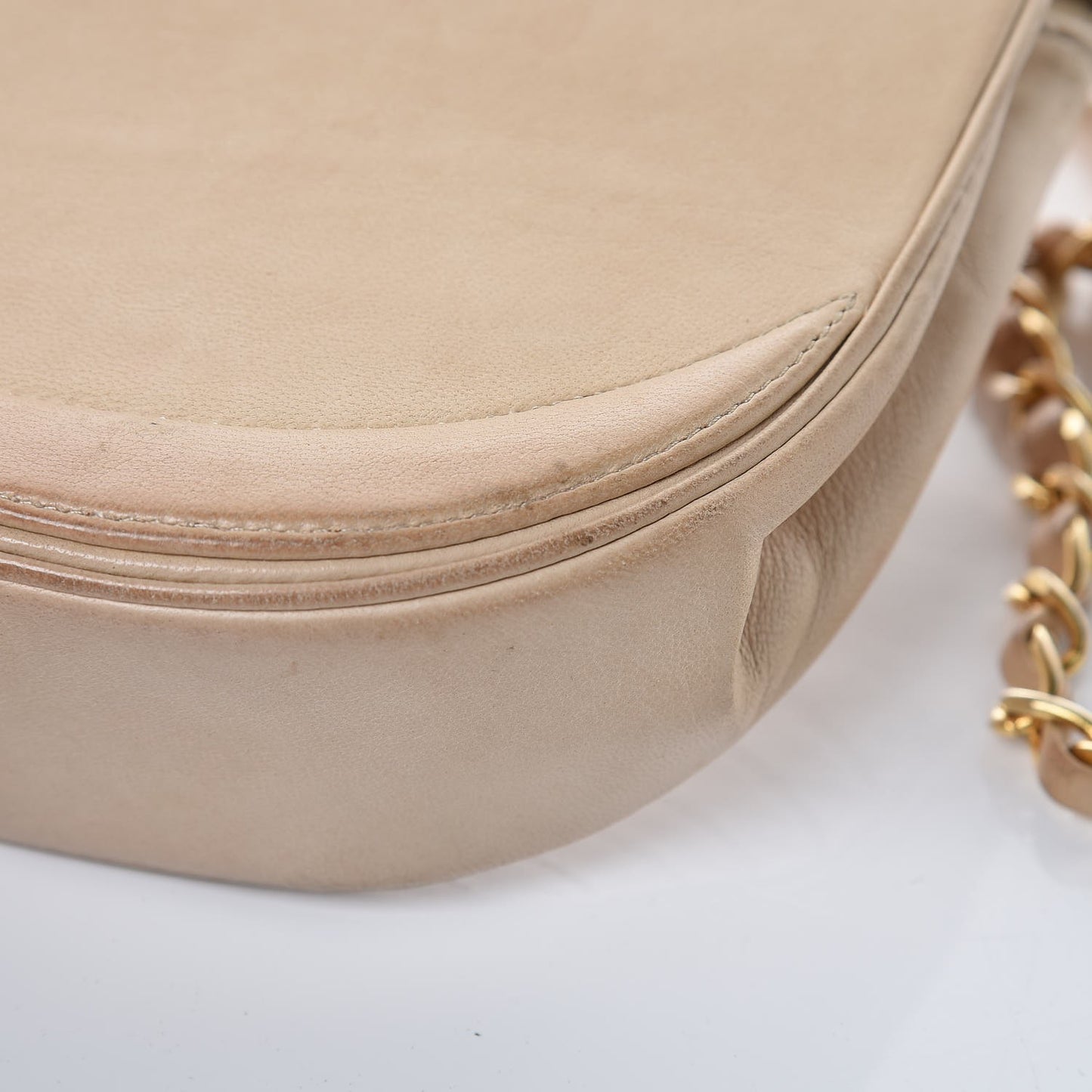 Lambskin Quilted Small Single Flap Beige