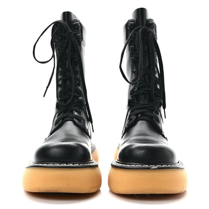 Bottega Veneta Calfskin The Swell Lace Up Boots 38.5 Black Natural Rubber 2 of 9