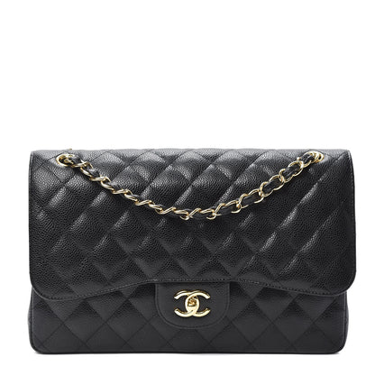 Chanel Caviar Quilted Jumbo Double Flap Black 1 of 9