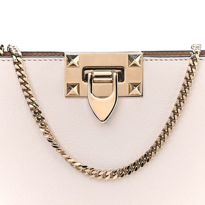 Valentino Garavani Vitello Rockstud Chain Clutch White 7 of 9