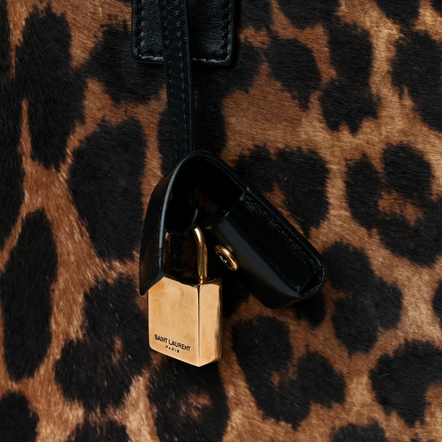 Pony Effect Calfskin Leopard Print Baby Supple Sac De Jour
