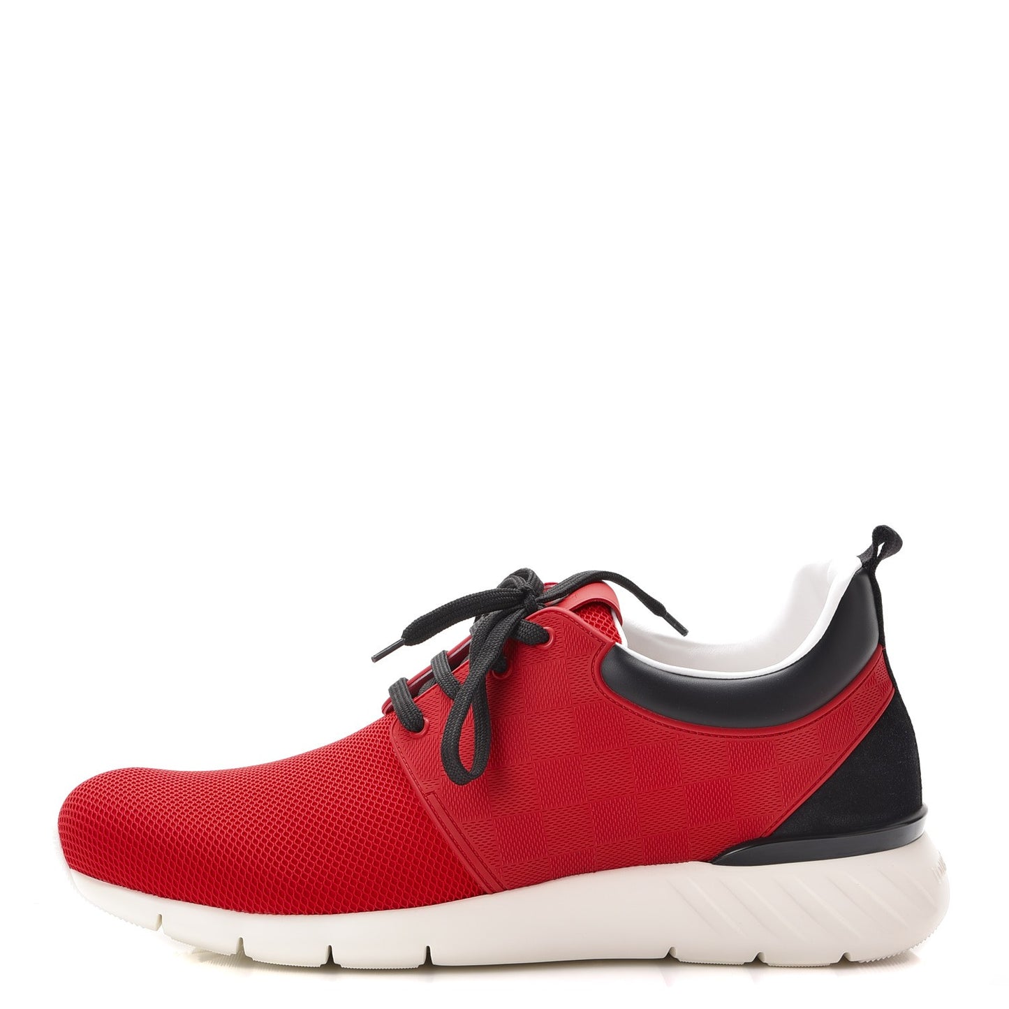 Rubber Mesh Suede Damier Fastlane Low Sneakers 9 Rouge