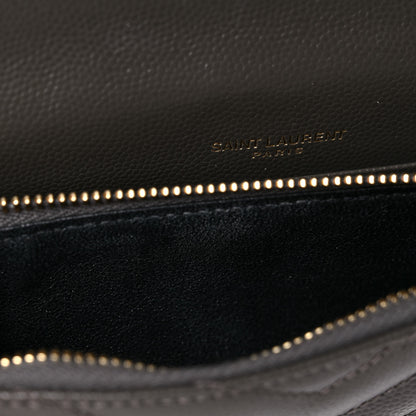 Saint Laurent Grain De Poudre Matelasse Chevron Monogram Envelope Chain Wallet Earth 9 of 9